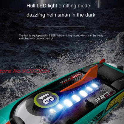 Large Racing Speedboat 80KM/H LED Night Light High Speed RC Boat Sportsman Specialty Products RC boat