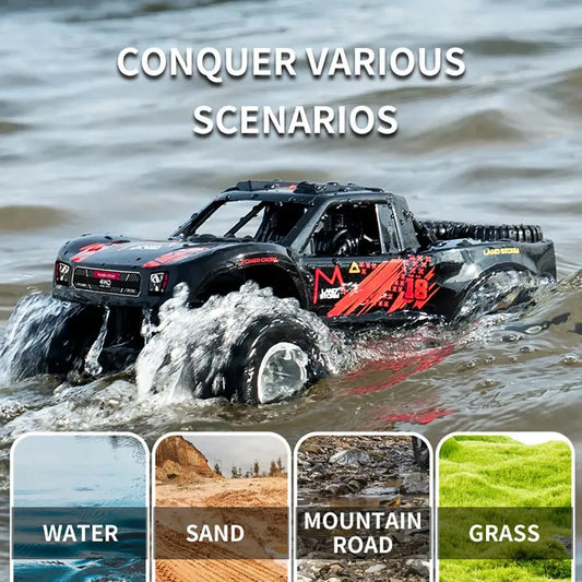 Q156 Amphibious 4WD RC Car 2.4G Off Road Remote Control Cars Waterproof Climbing Vehicle Drift Monster Truck for Kids Toys Sportsman Specialty Products