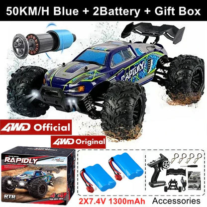 4WD 1:16 80KM/H Super Brushless 50KM/H Brushed RC Car 4x4 Off Road Remote Control High Speed Drift Racing Truck Toy Kids Adults