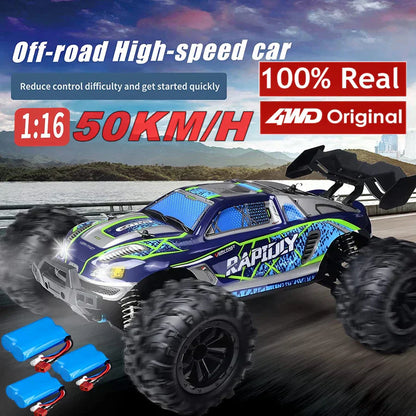 4WD 1:16 80KM/H Super Brushless 50KM/H Brushed RC Car 4x4 Off Road Remote Control High Speed Drift Racing Truck Toy Kids Adults