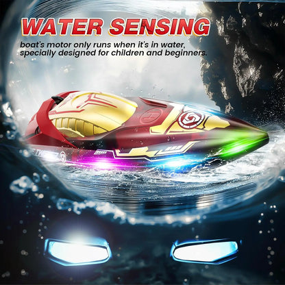 RC Boat: LED Lights, 2.4Ghz, 80 Min Run, Capsize Recovery