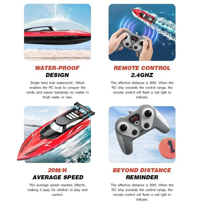 Remote Control Boat Electric Toy Charging 2.4G Remote Control Boat