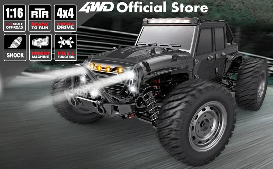 4WD 1:16 80KM/H Super Brushless 50KM/H Brushed RC Car 4x4 Off Road Remote Control High Speed Drift Racing Truck Toy Kids Adults