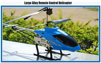 RC Helicopter with remote control, alloy design, durable, large size, outdoor use.