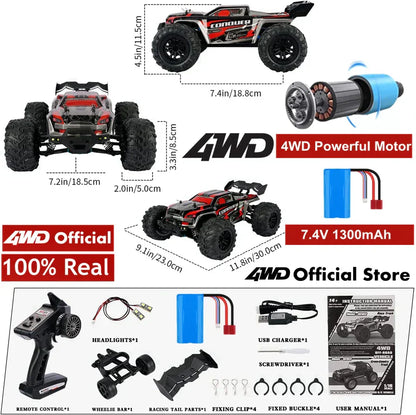 4WD 1:16 80KM/H Super Brushless 50KM/H Brushed RC Car 4x4 Off Road Remote Control High Speed Drift Racing Truck Toy Kids Adults