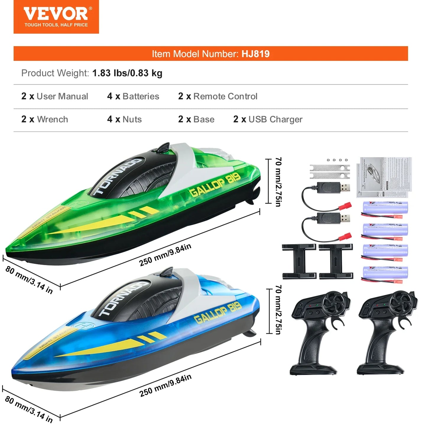 RC Boat 2.4G 12km/h Racing Boat Waterproof Model Electric