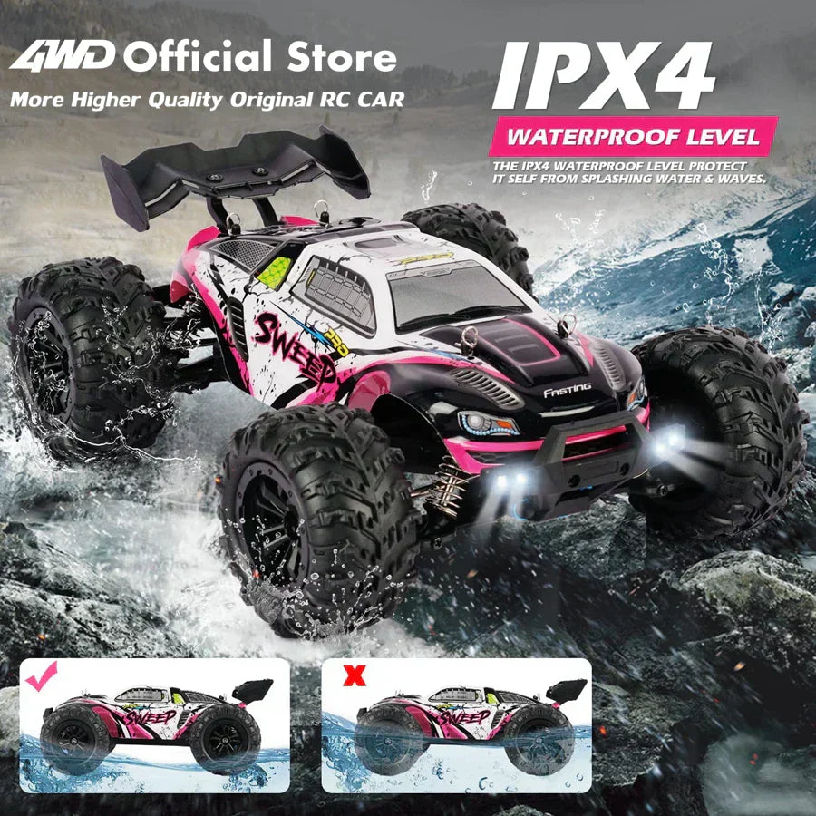 4WD 1:16 80KM/H Super Brushless 50KM/H Brushed RC Car 4x4 Off Road Remote Control High Speed Drift Racing Truck Toy Kids Adults