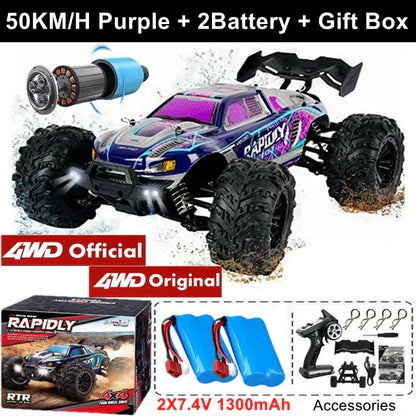 4WD 1:16 80KM/H Super Brushless 50KM/H Brushed RC Car 4x4 Off Road Remote Control High Speed Drift Racing Truck Toy Kids Adults