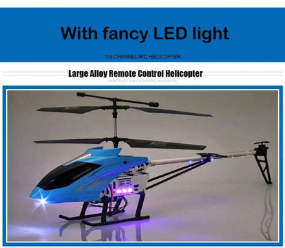 RC helicopter with fancy LED lights and remote control, large alloy body, 3.5-channel.