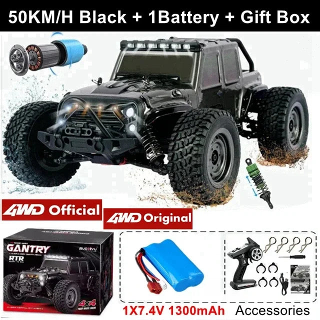 4WD 1:16 80KM/H Super Brushless 50KM/H Brushed RC Car 4x4 Off Road Remote Control High Speed Drift Racing Truck Toy Kids Adults