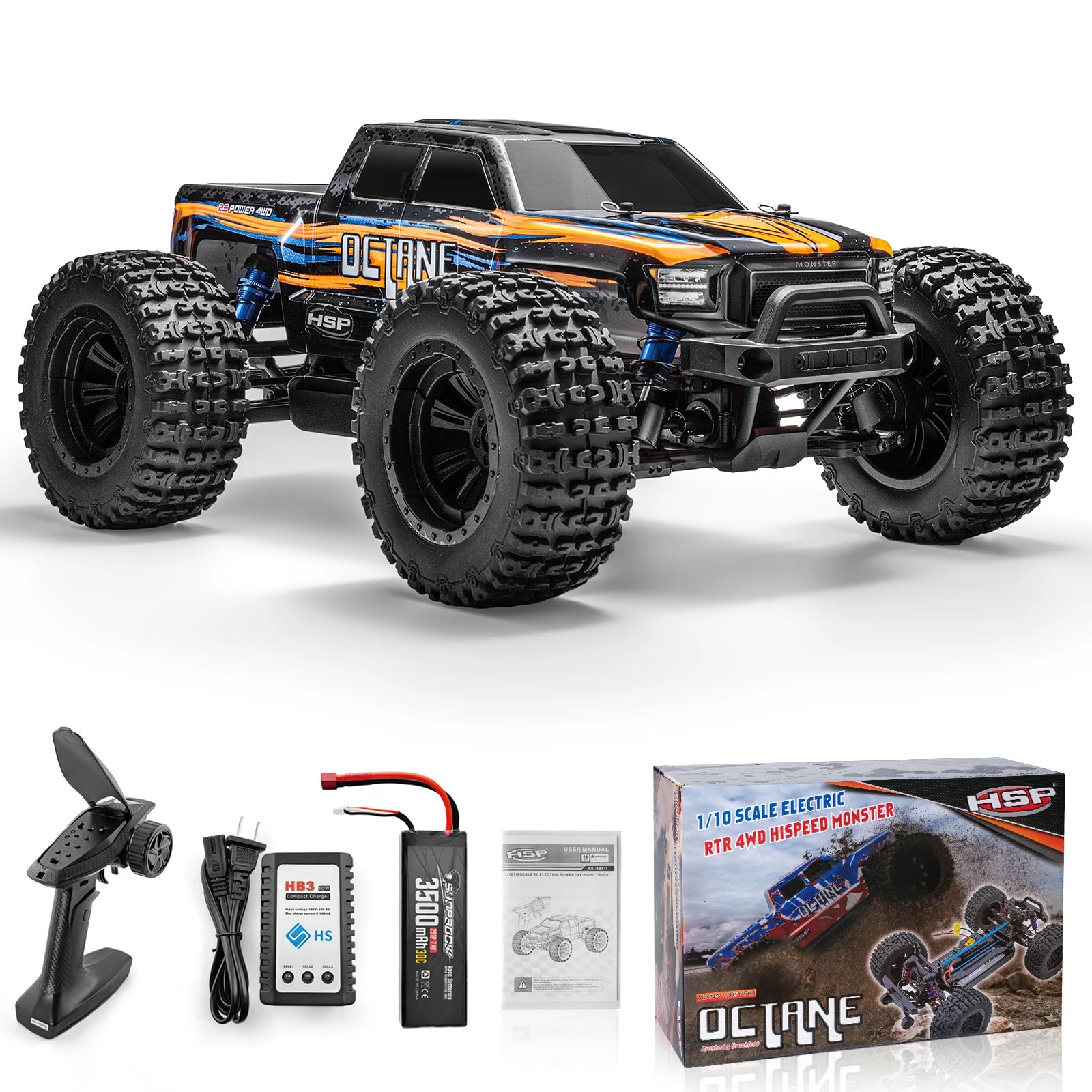 HSP Rc Car 1/10 Off Road Monster Truck Racing 4WD 