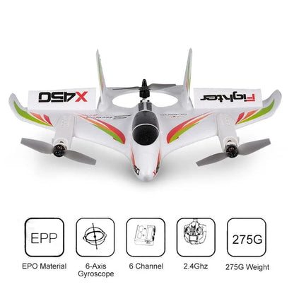 Sportsman Specialty Products Drone WLtoys XK X450 RC Airplane RC Drone 2.4G 6CH 3D 6G Brushless Vertical Takeoff With LED