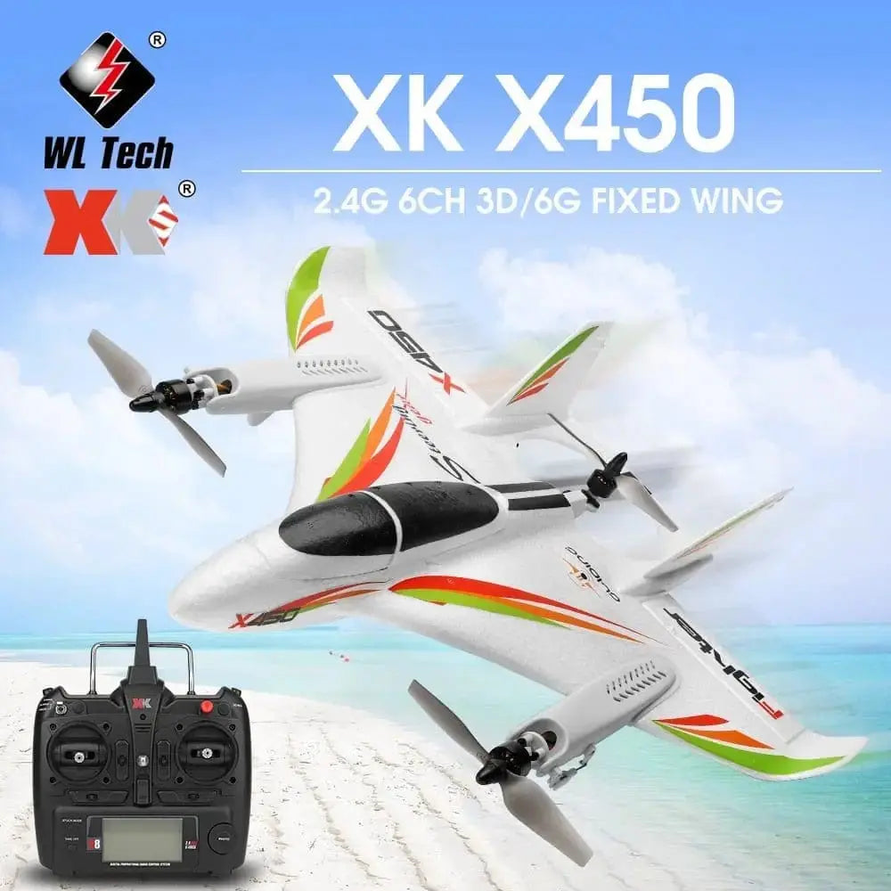 Sportsman Specialty Products Drone WLtoys XK X450 RC Airplane RC Drone 2.4G 6CH 3D 6G Brushless Vertical Takeoff With LED